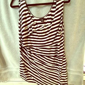 Striped ruffle tank